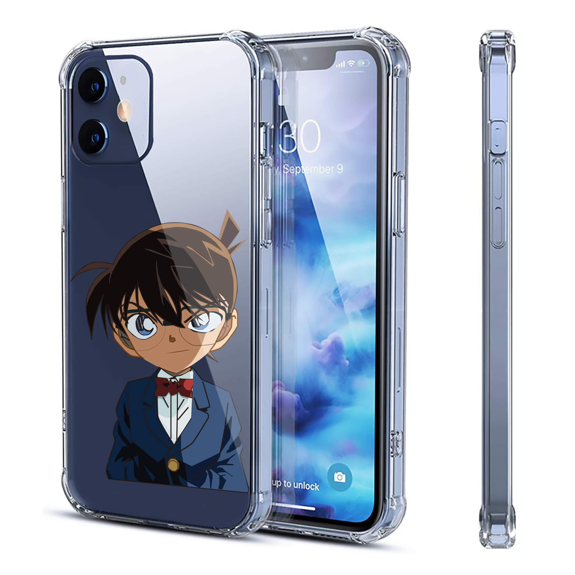 （画像用） 名探偵コナン 江戸川 コナン Detective Conan Conan Edogawa 【iPhone 12シリーズ対応】透明スマホケース（クリアソフトケース）